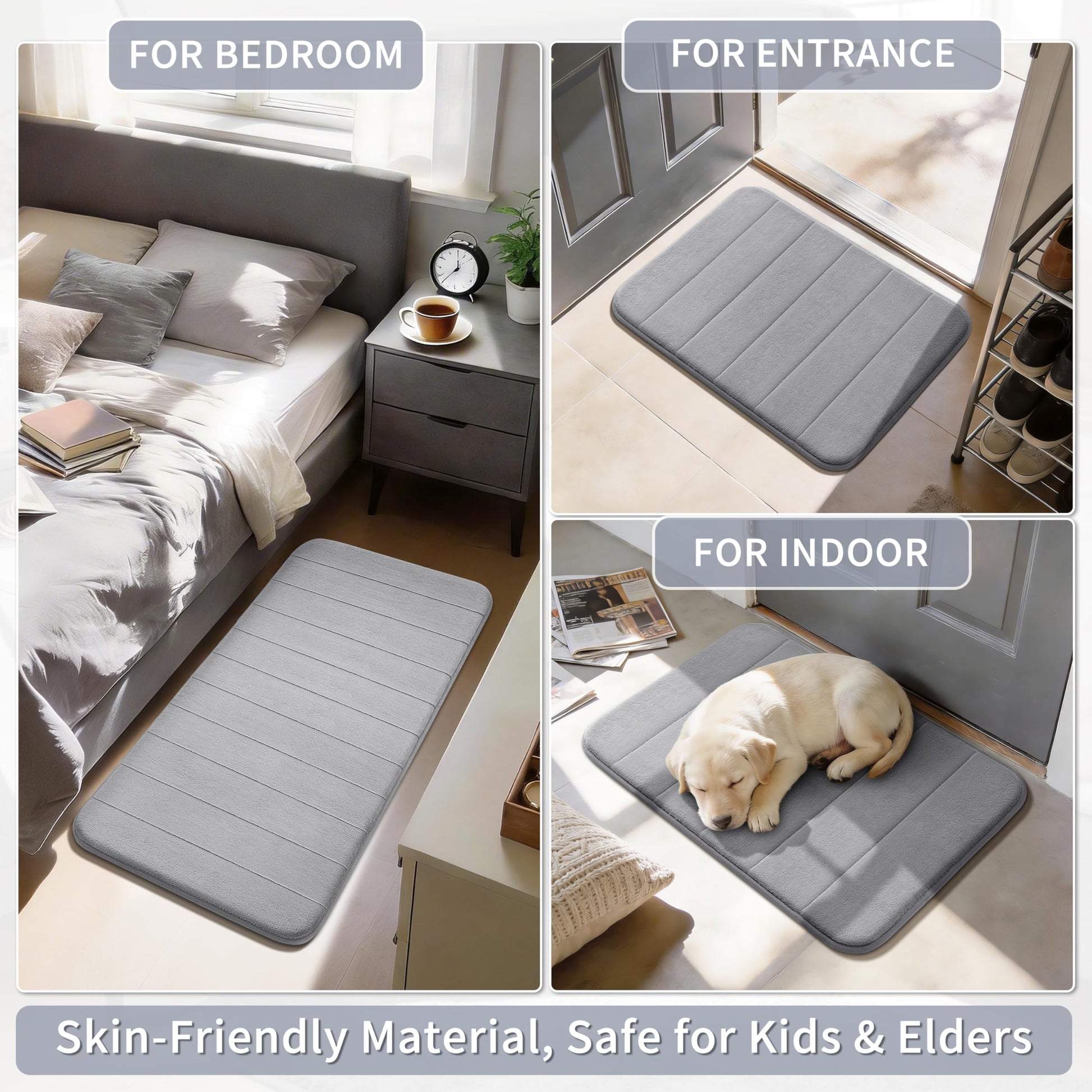 Yimobra Memory Foam Bath Mat, Super Soft Absorbent Bathroom Rug Non Slip, Quick Dry, Machine