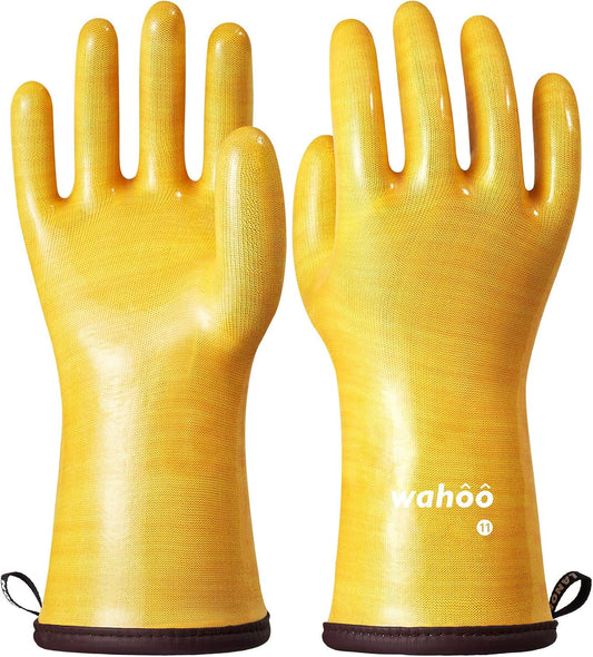 LANON Protection wahoo Liquid Silicone Smoker Oven Gloves, Food-Contact Grade, Heat Resistant