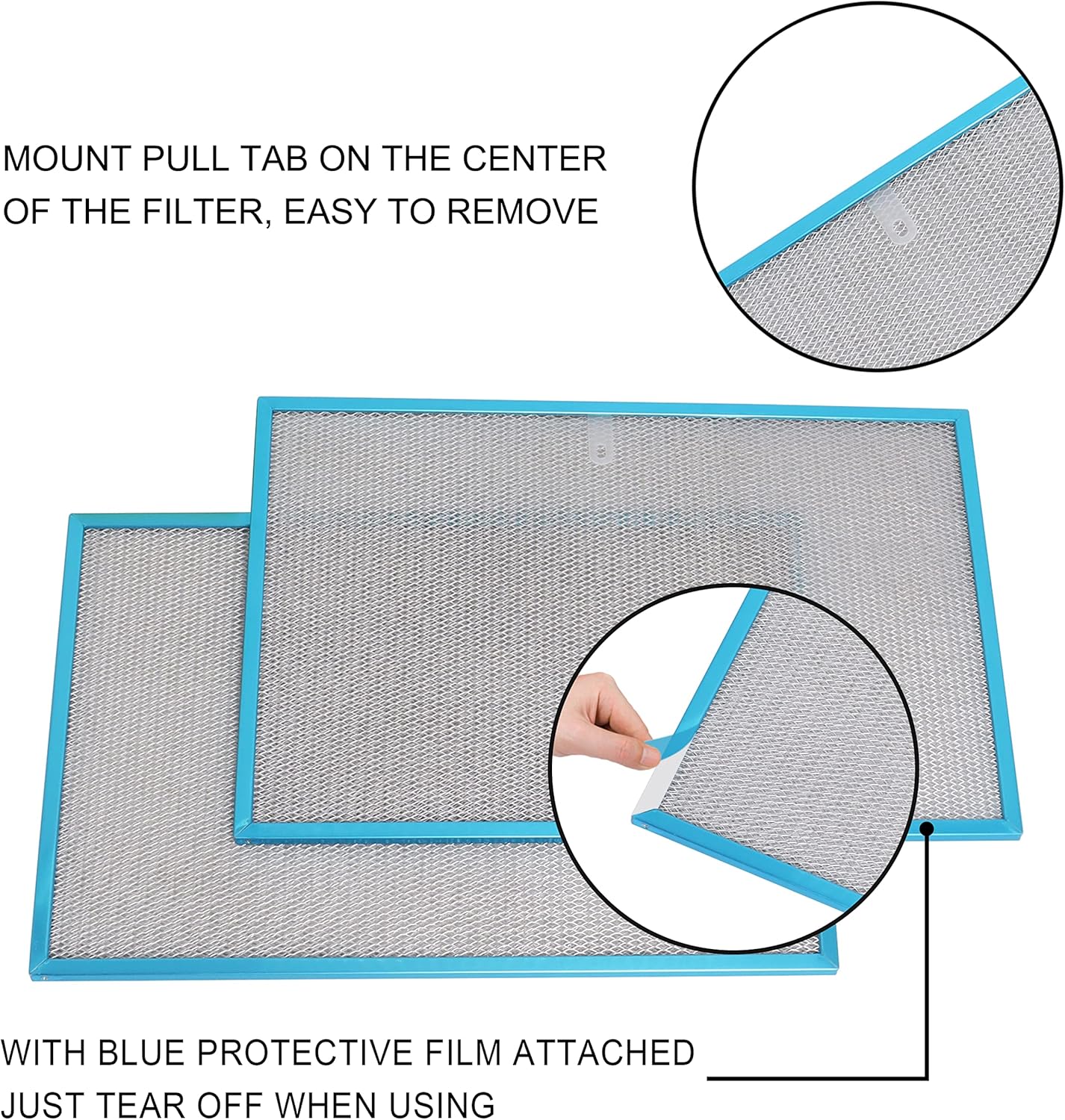 Wadoy BPS1FA36 Range Hood Filter 11-3/4" X 17-1/4" X 3/8", 2 Pack Aluminum Mesh Grease Range Hood Filter with Blue Protective Film (?�‚?�š?�§ ?�›?�ž ?�­?�¨?�«?�§ ?�¨?�Ÿ?�Ÿ) Compatible with Broan Nutone 99010300E