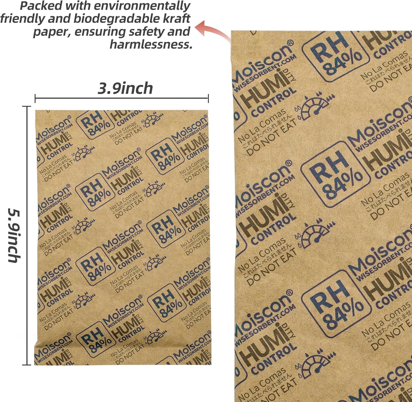 84% Two-Way Humidity Control Packs for Storing 1 lb – Size 60 – 90 Pack – Seasoning Packets Moisture Control Packets Individually Wrapped, Humidifier Packs for Season Wood Humidifier Boxes