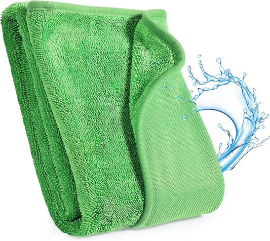 JOYMOOP Microfiber Towels for Cars, 63" x 29.5" Car Drying Towel, Green Reusable Car Towel, Quick