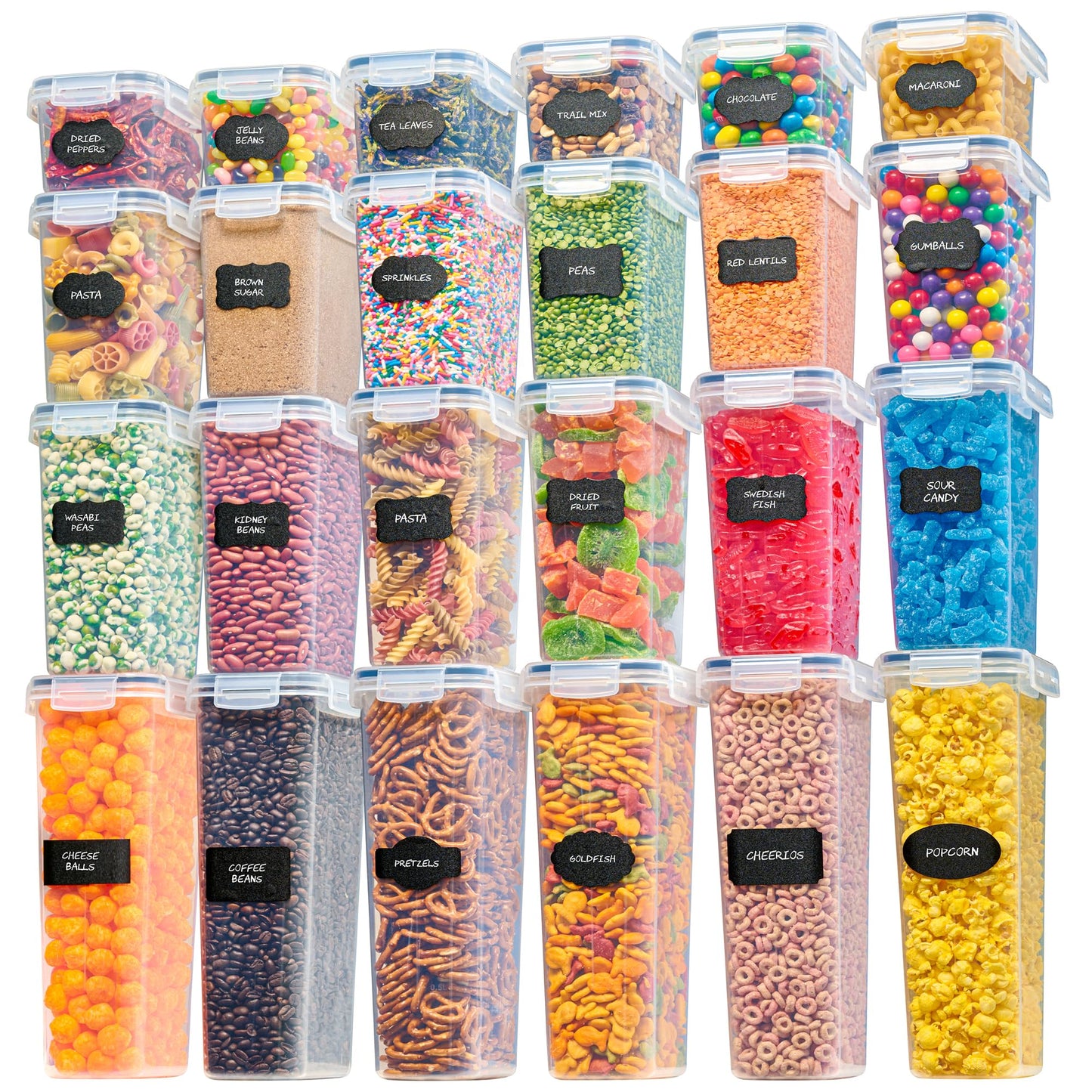 Oizeir Airtight Food Storage Containers with Lids 24-Pack, Pantry Kitchen