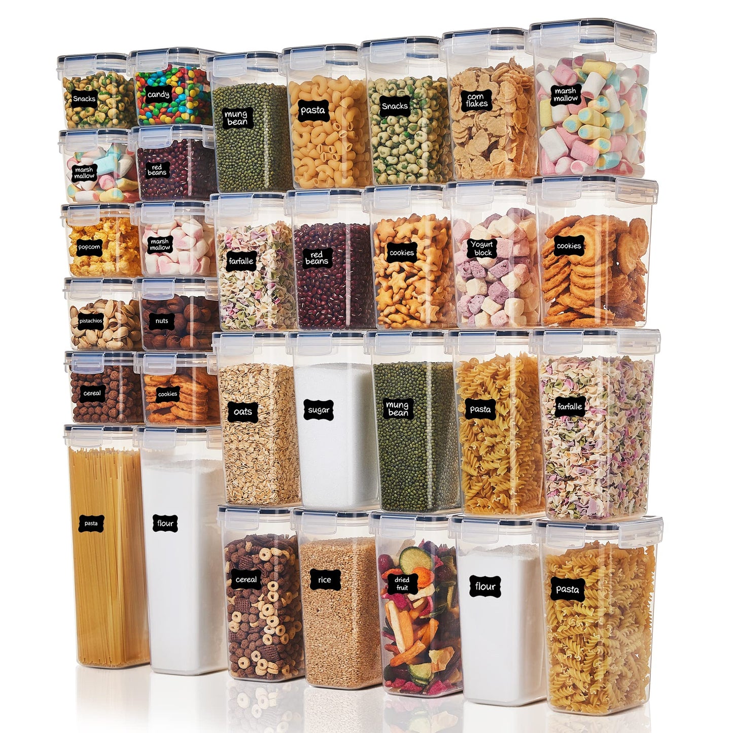 Vtopmart 32pcs Airtight Food Storage Containers Set, BPA Free Plastic Kitchen and Pantry