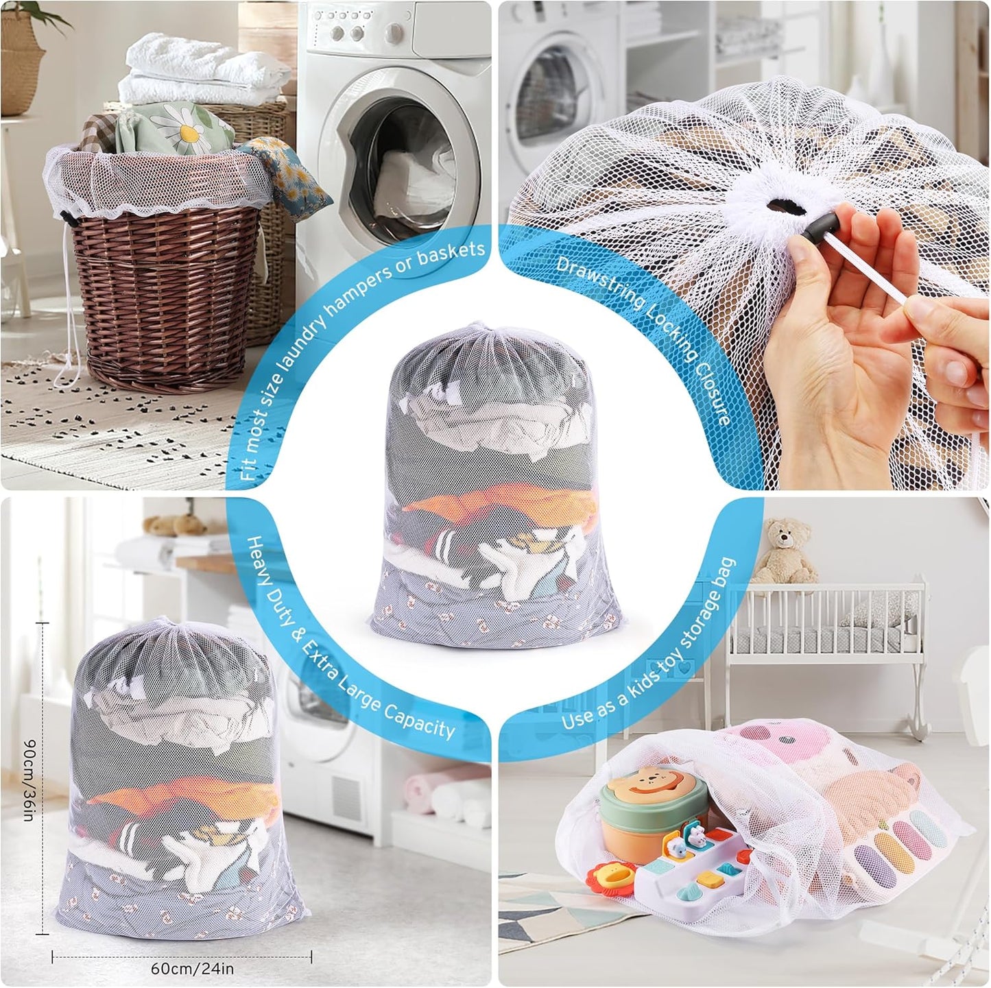 7 Pcs 7 Size Mesh Laundry Bags for Delicates with Premium Zipper, Lingerie Bags for Washing Delicates, Travel Storage Organize Bag, Clothing Washing Bags for Curtain, Blouse, Bra, Hosiery, Underwear