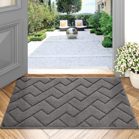 hicorfe Dirt Trapper Indoor Doormat,20"x31.5" Welcome Door mat,Non Slip Backing Washable Door