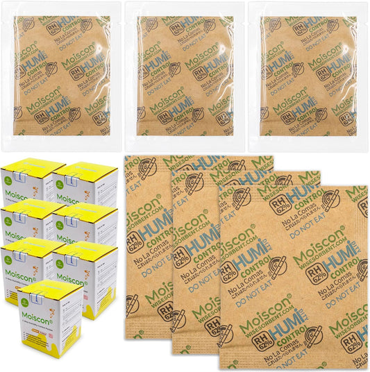 62% Size 8 Two-Way Humidity Control Packs, 105 Pack 8 Gram for Storing 1 oz, Moisture Control
