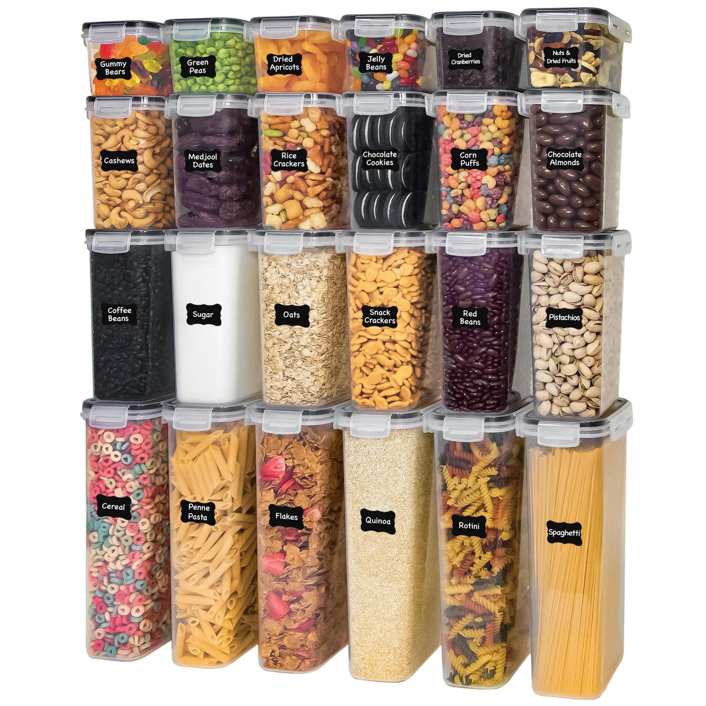 Freshware Kitchen Storage Containers with Lids, 48 PCS Airtight Food Storage Containers, Plastic