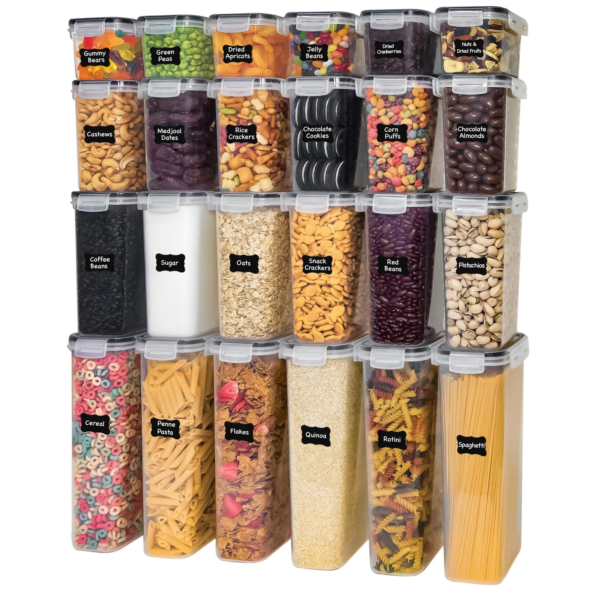 Freshware Kitchen Storage Containers with Lids, 48 PCS Airtight Food Storage Containers, Plastic