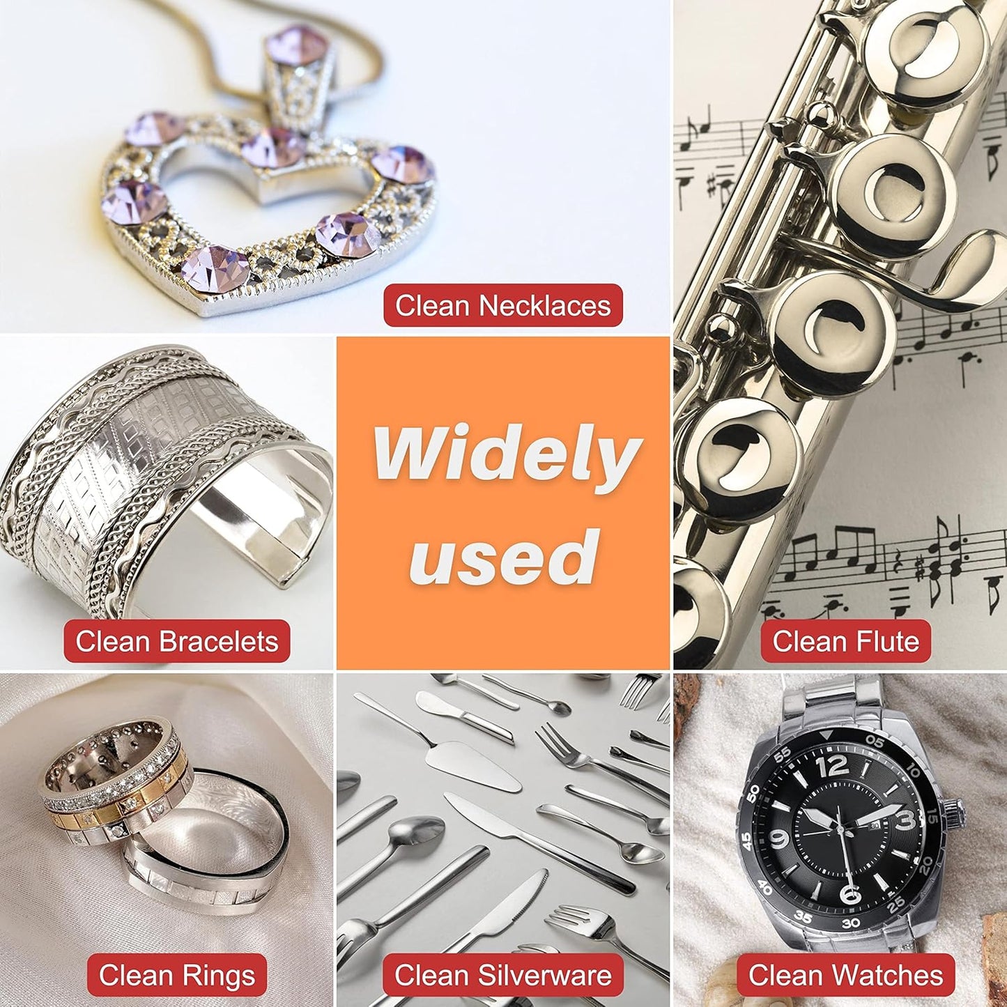 CATIFLIN 3PCS Dark Gray Silver Polishing Cloths, 10"x12" Jewelry Cleaning Cloths for Gold, Silver, Platinum, Watch, Coin, Tarnish Remover, Reusable & Streak for Jewelry Lovers