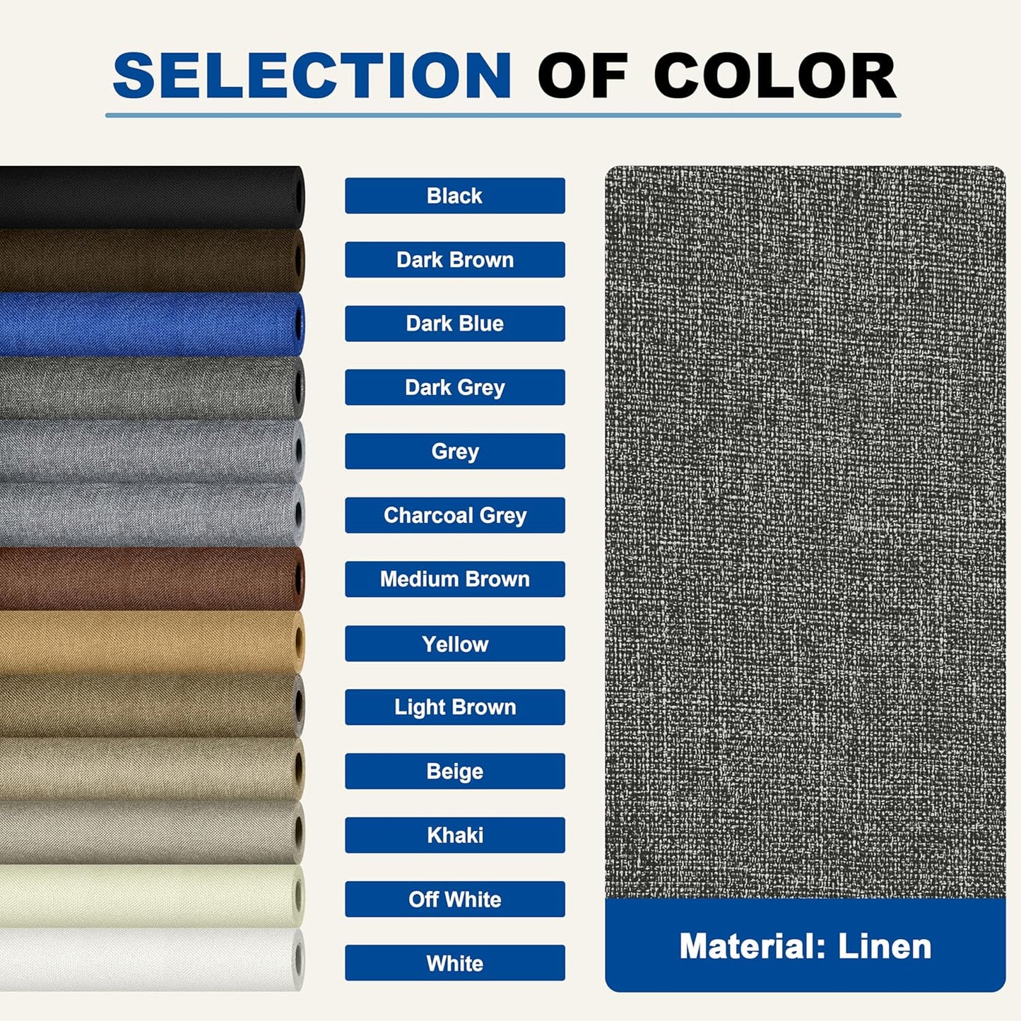 KING MOUNTAIN Linen Repair Patches, Self-Adhesive Fabric Patches, 4 X 63 inch Extra Size, Multi Color, Can be Used for Sofa Repair and Linen Clothes Repair (Dark Grey2.0)