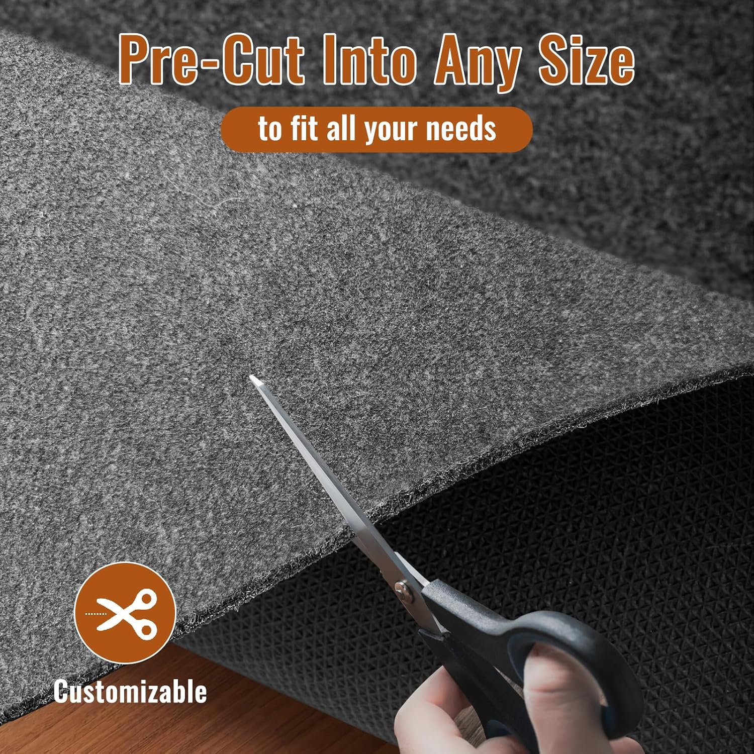 Felt Rug Pad, 2 x 8 Ft Rubber Non-Slip Rug Pad Gripper, Keep Rugs Secure and in Place, Extra Strong