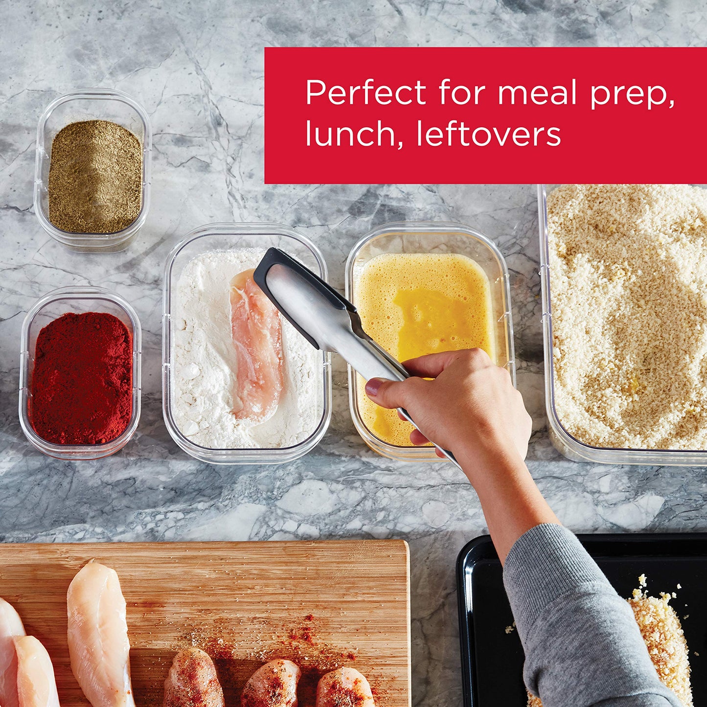 Rubbermaid Brilliance Food Storage Containers, 14 Piece Plastic Containers with Lids, BPA-Free