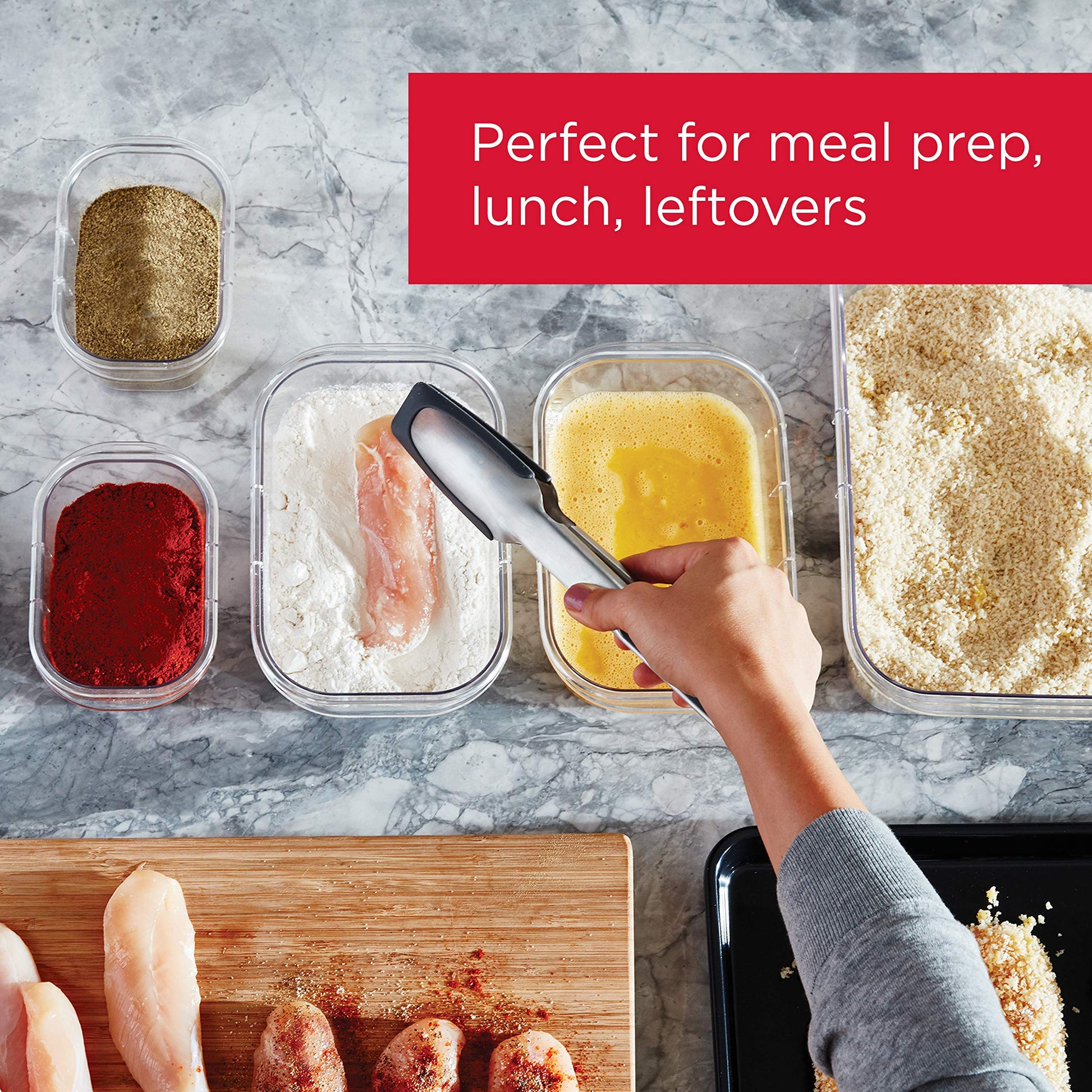 Rubbermaid Brilliance Food Storage Containers, 14 Piece Plastic Containers with Lids, BPA-Free