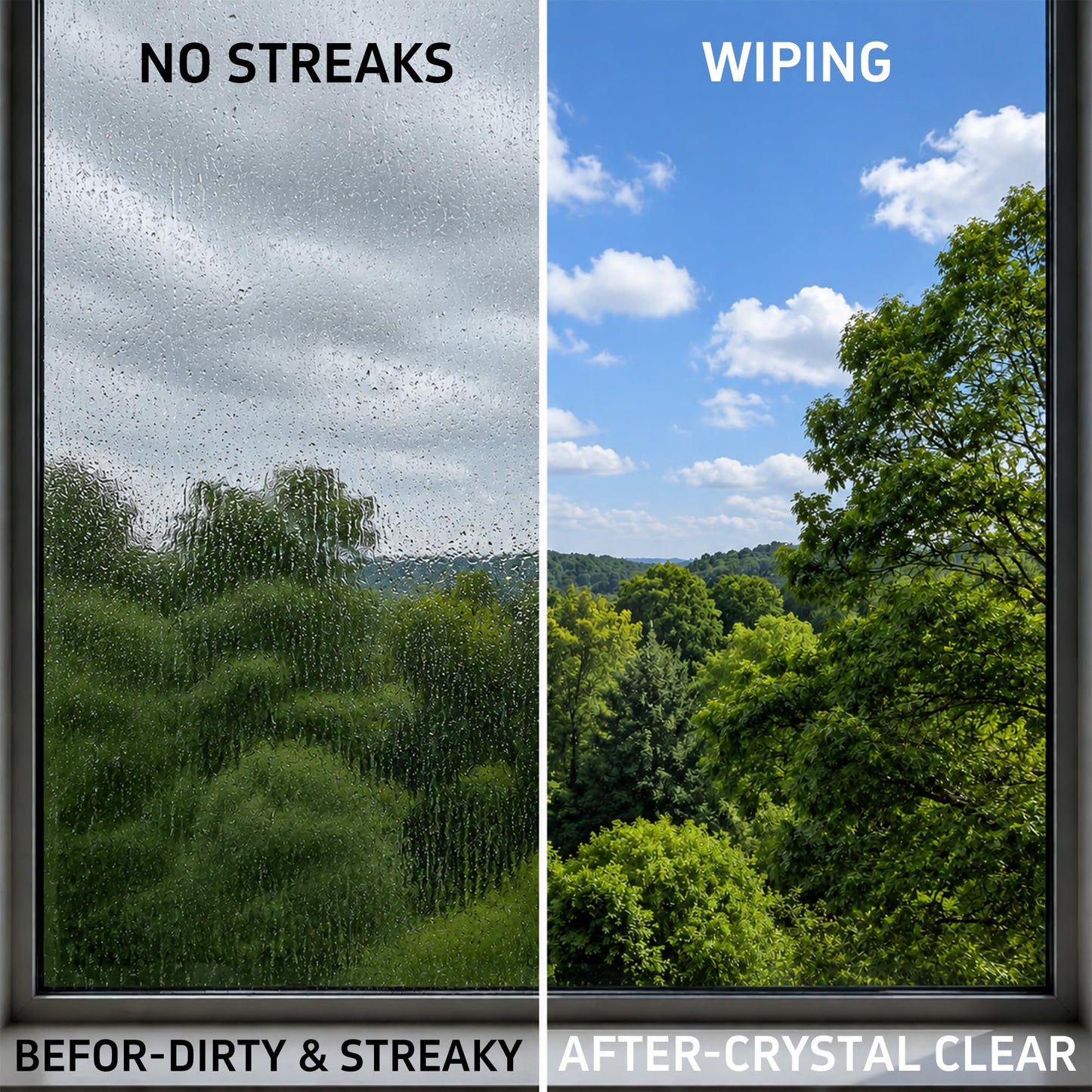 Window Washing Kit with Extension Pole(19–94.5"), Window Squeegee with Extension Pole, High Reach