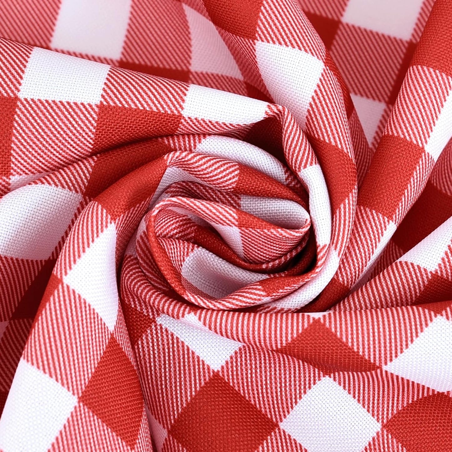 Waterproof Plaid Tablecloth Fabric - Square 58x58 Inch Classic Gingham Checker Table Cloth for Indoor/Outdoor Use - Buffalo Table Cover for Picnics, BBQs, and Parties
