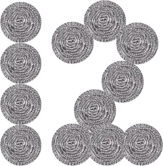 Stainless Steel Scrubber Scrubbing Scouring Pad Sponges Clean Pot Pan and Steel Wool for Kitchen Bathroom