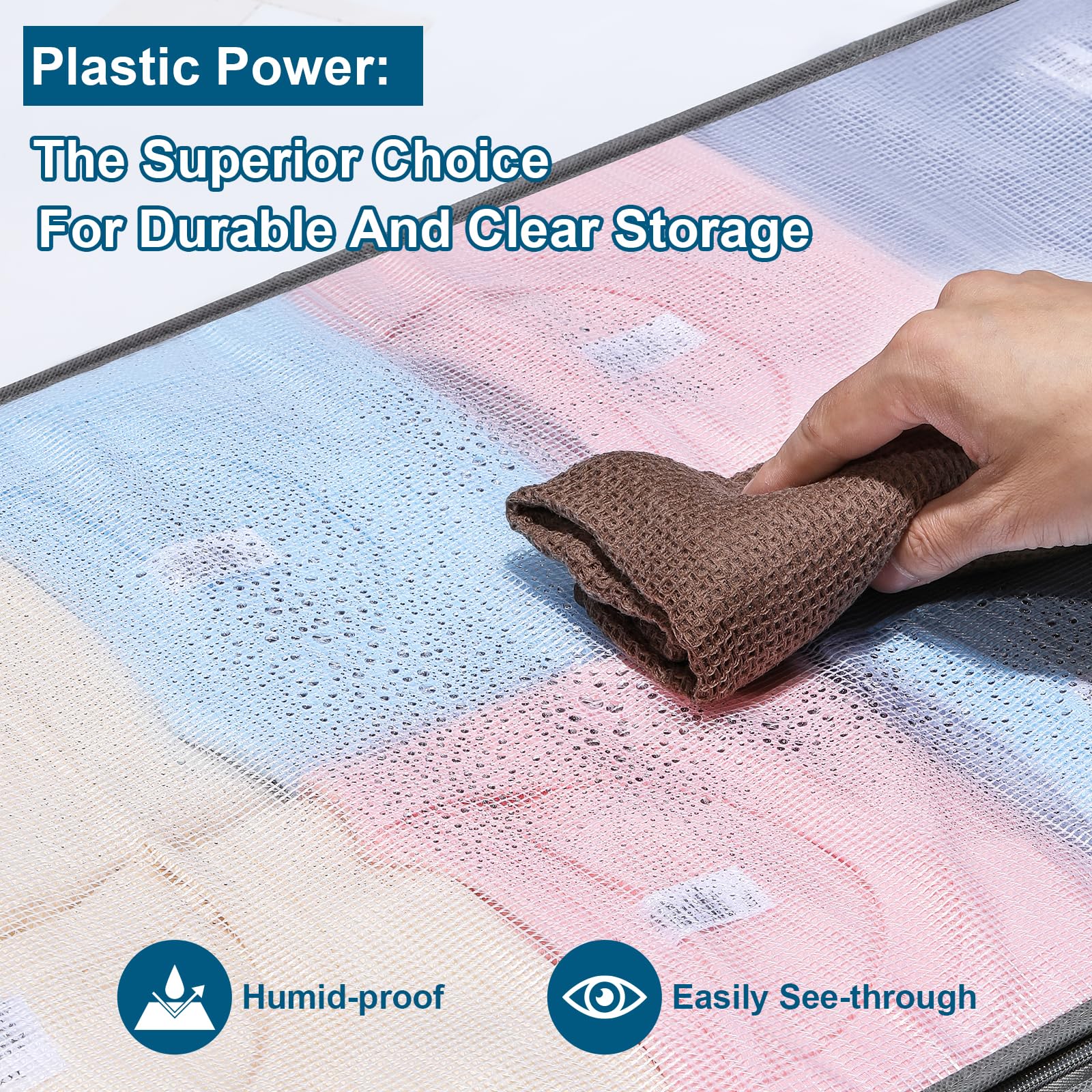 4 Packs Under Bed Storage Containers Bins, Humid-Proof Plastic Underbed Storage Bins, Closet