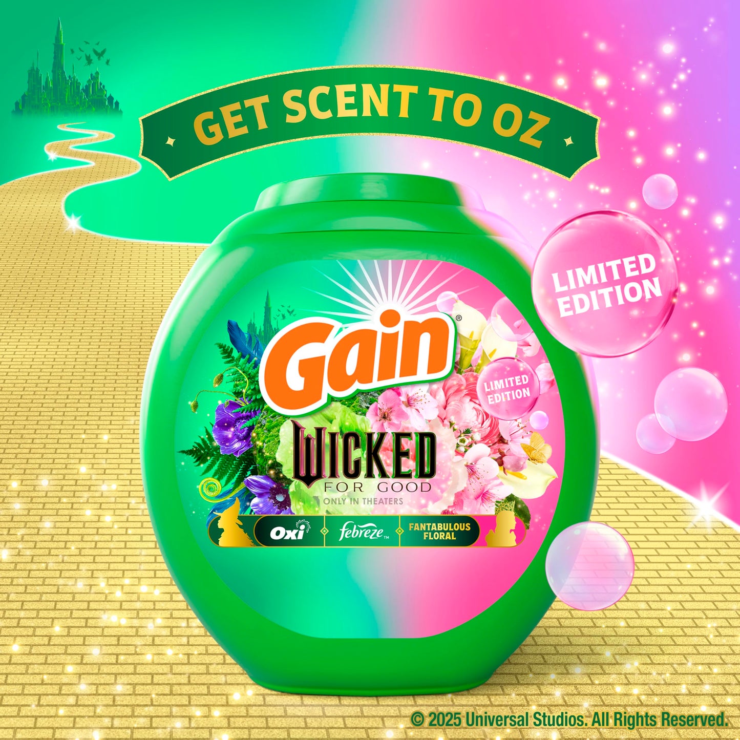 Gain Flings! "Wicked: For Good" Limited Edition Laundry Detergent Pacs, 42 Count, Fantabulous