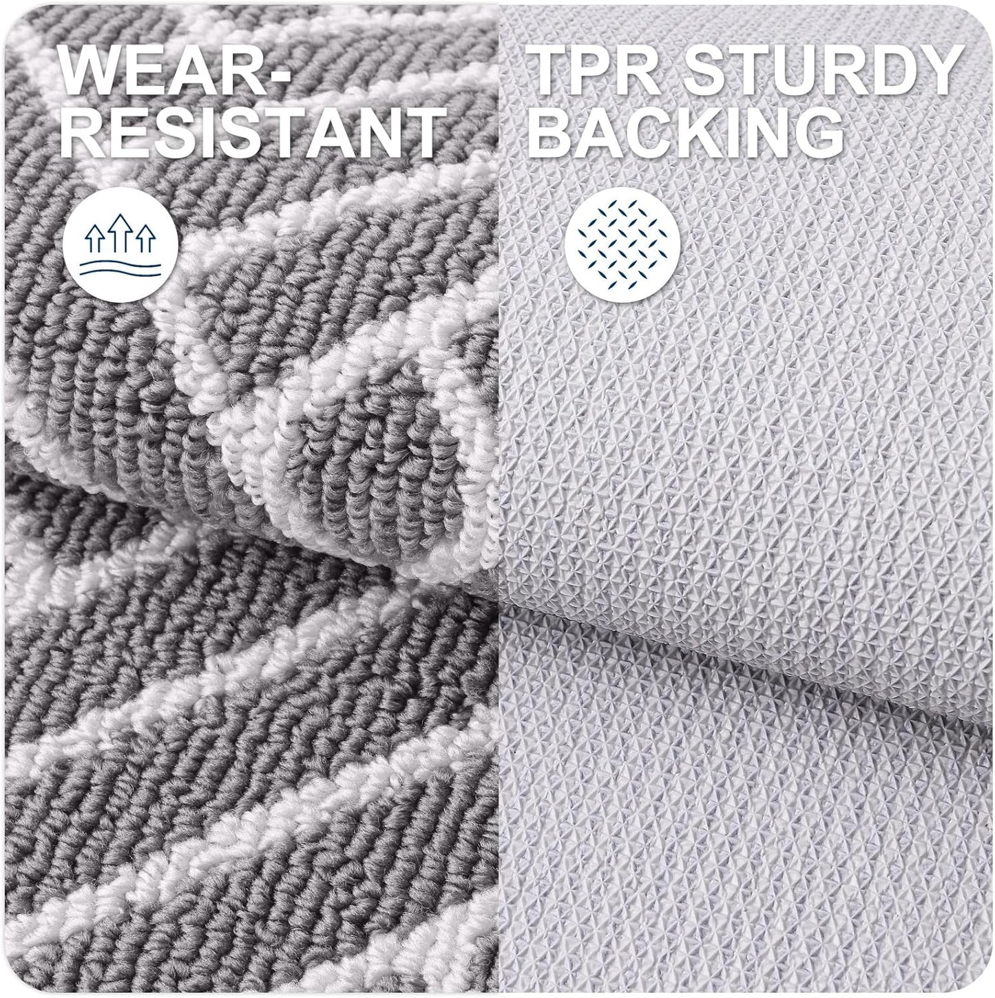 OLANLY Large Indoor Door Mat, 71x47 Inch, Dirt Resistant and Absorbent, Non-Slip Rubber Backing Floor Mats, Easy Clean Low-Profile Doormat for Entryway, Front Door, and Inside Entrance, Grey