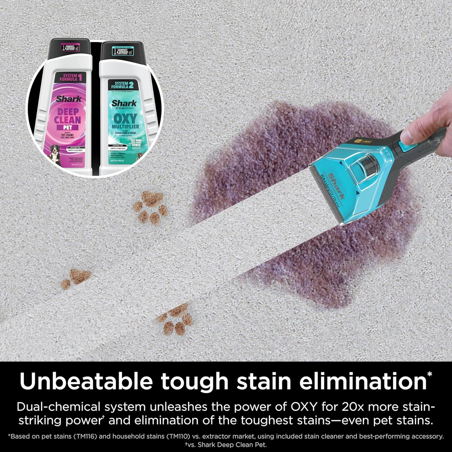 Shark CarpetXpert HairPro with StainStriker Upright Carpet, Area Rug & Upholstery Cleaner, Perfect for Pets & Hair Removal, Carpet Shampooer, 5 Cleaning Tools, Pet Cleaning Solution, Navy, EX304