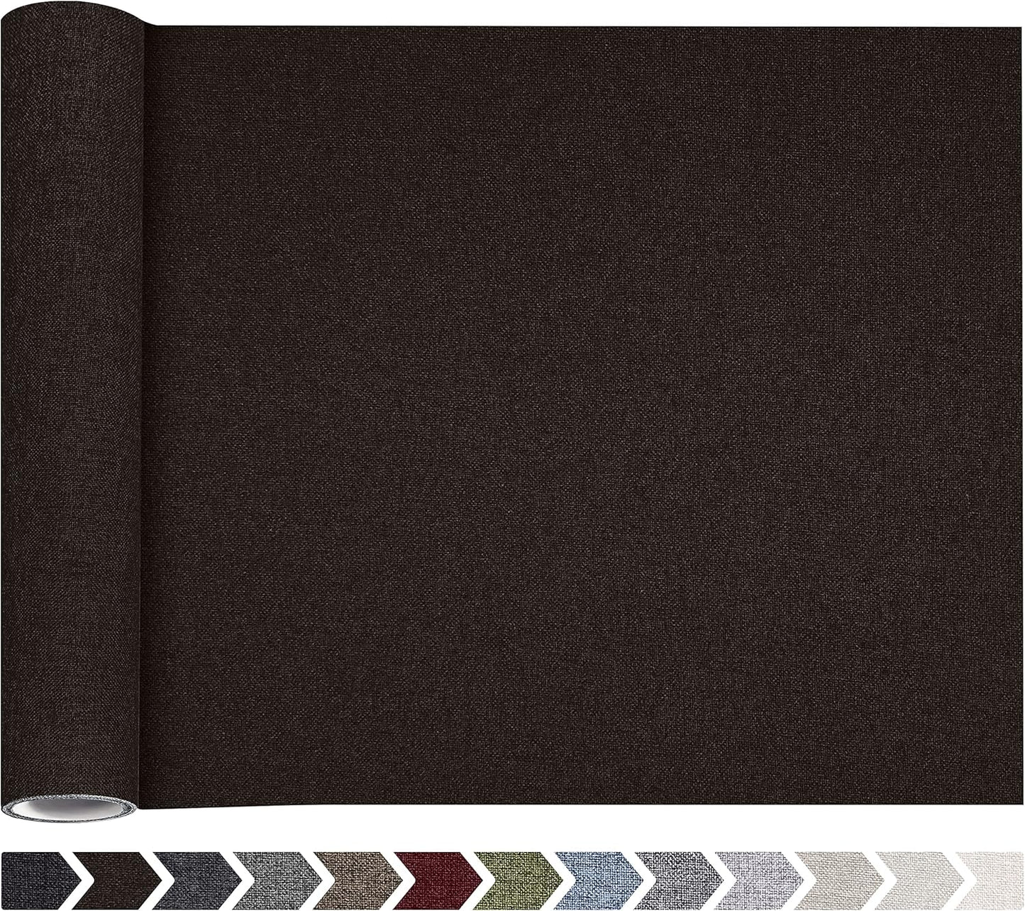 Fine Linen Repair Patches, Self-Adhesive Linen Fabric Patches, 12X40 inch Extra Size, Multi Color, Can be Used for Linen Sofa Repair and Linen Clothes Repair (12" x 40", Dark Brown)