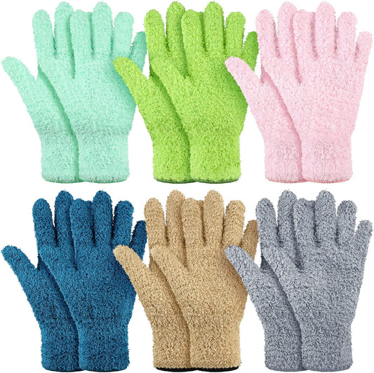 Bencailor 6 Pairs Microfiber Dusting Gloves, Dusting Cleaning Gloves Microfiber Gloves for Plants
