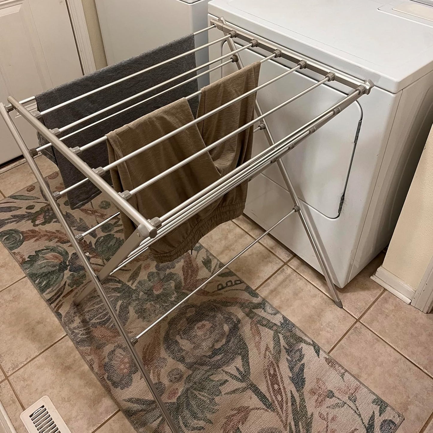 TOTES BABIES Premium Aluminum Foldable Laundry Rack for Air Drying Clothing, Towels and Linens, Easy Assembly, Energy Saving, 12 Rails, Conveniently 36 Inches Tall