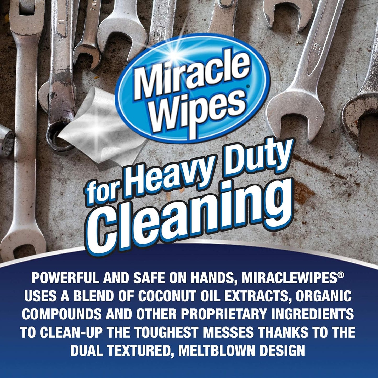 MiracleWipes for Heavy Duty Cleaning (90 Count) - All Purpose Cleaner, Kitchens, Bathrooms, Countertops, Hands, Indoors, Outdoors - Removes Grease, Grime, Crayon, Dirt & More