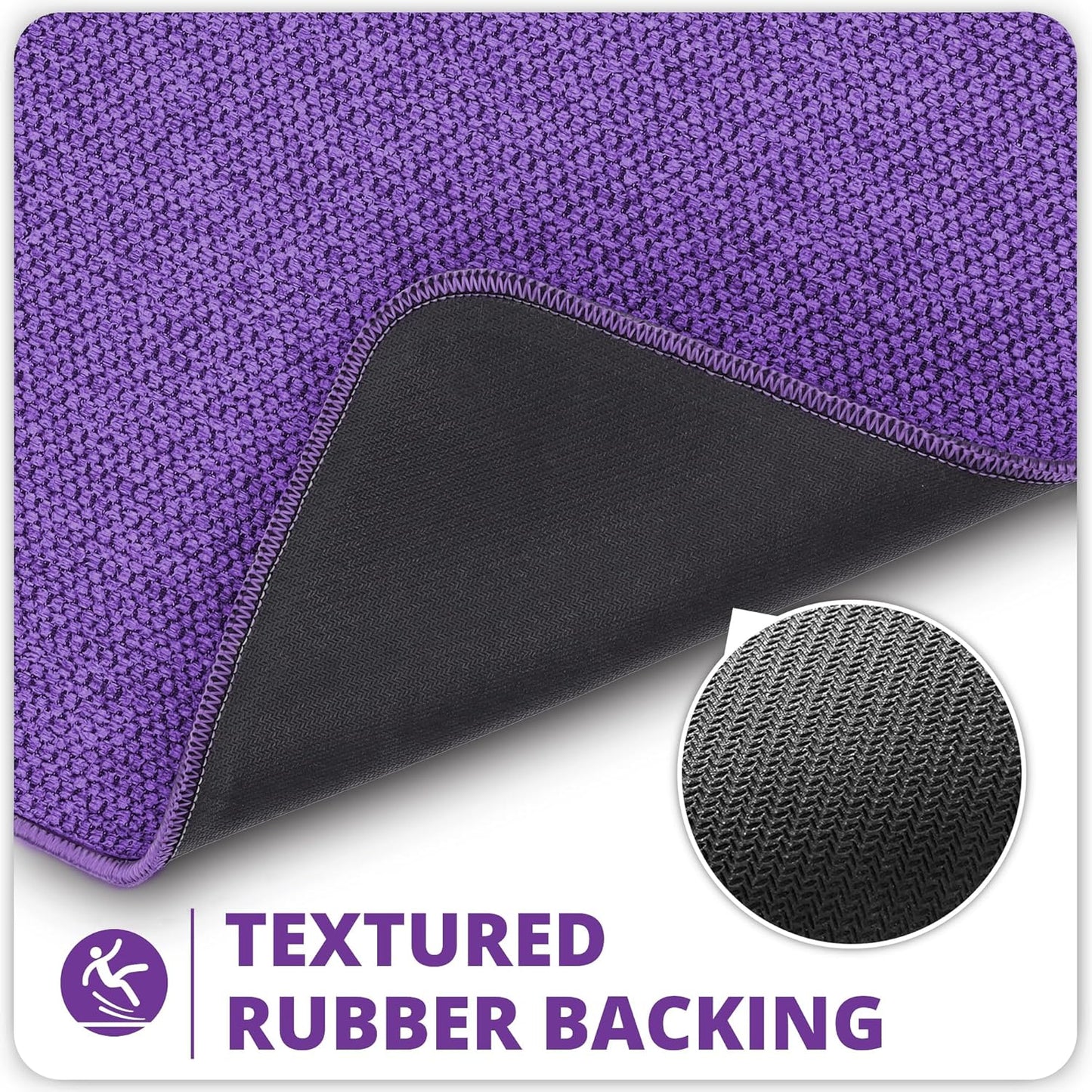 Bath Mat,Ultra Thin Bathroom Rugs,Rubber Bath Mats for Bathroom,No Slip Bath Rugs,Quick Dry,Machine Washable,Low Pile,Absorbent,Shower Outside,Sink,Home Decor Accessories.Purple,1'5"x2'3"(17x27inch)