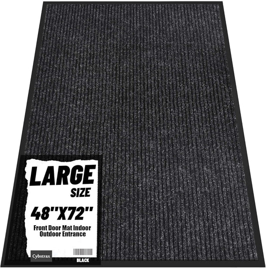 Front Door Mat Indoor Outdoor Entrance, 48" x 72" Dirt Resistant and Absorbent Door Mat, TPR Backing Non-Slip Doormats, Easy to Clean, Low Profile Welcome Floor Mat for Outside Entry
