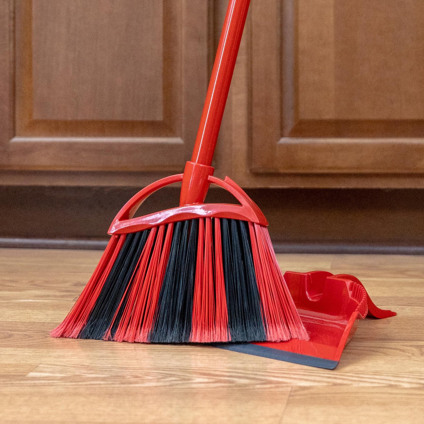 O-Cedar One Sweep Broom & Step-On Dustpan Set | Patented Wave Bristles Remove Over 99% of Dirt in