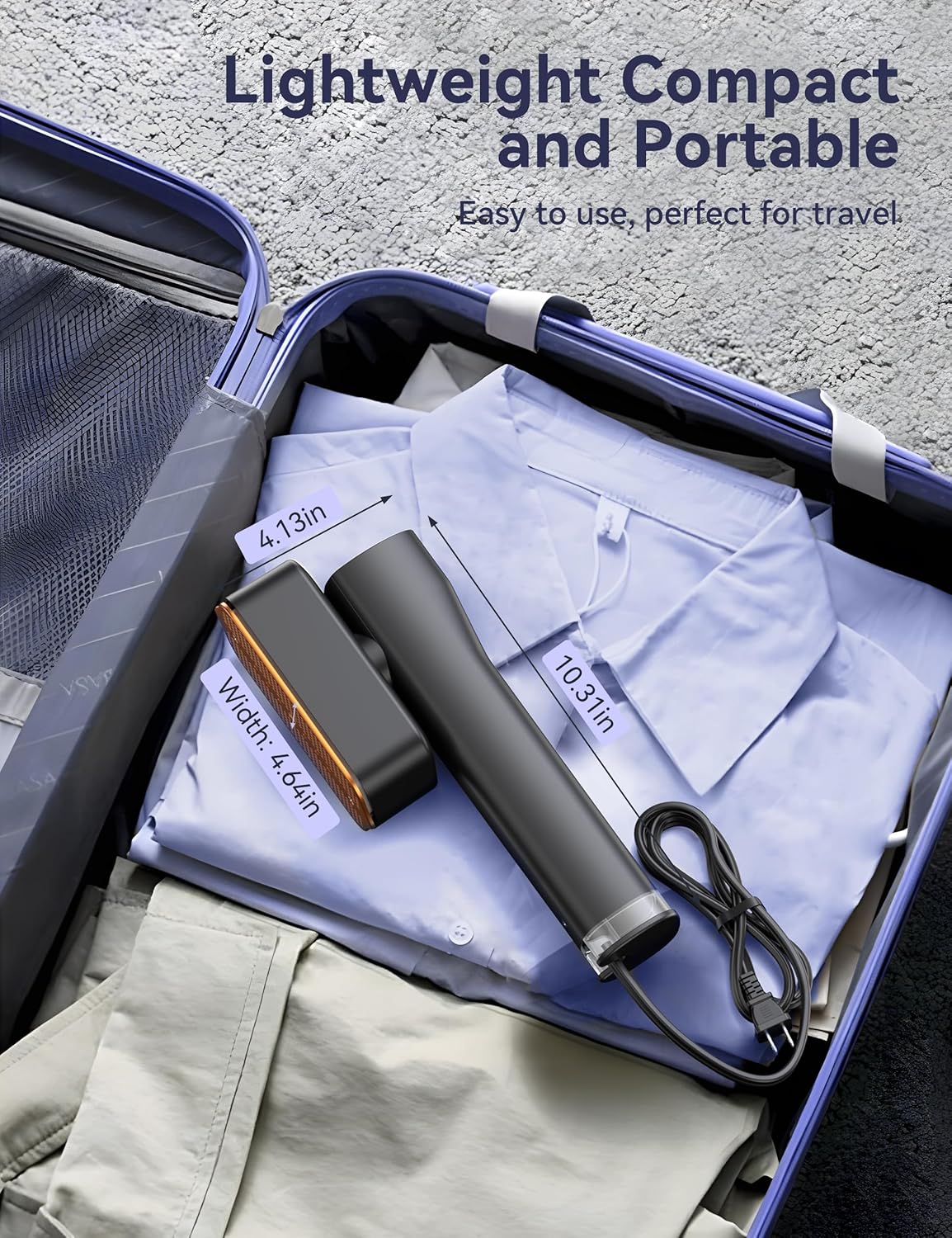 Steamer for Clothes, Sundu Portable 2-in-1 Steamer & Iron, 15s Fast Heat-up, 100ml Water Tank, Ironing Gloves, 20 Min Continuous Steam, Wrinkle Remover for Garment, Travel & Home Use (Gray)