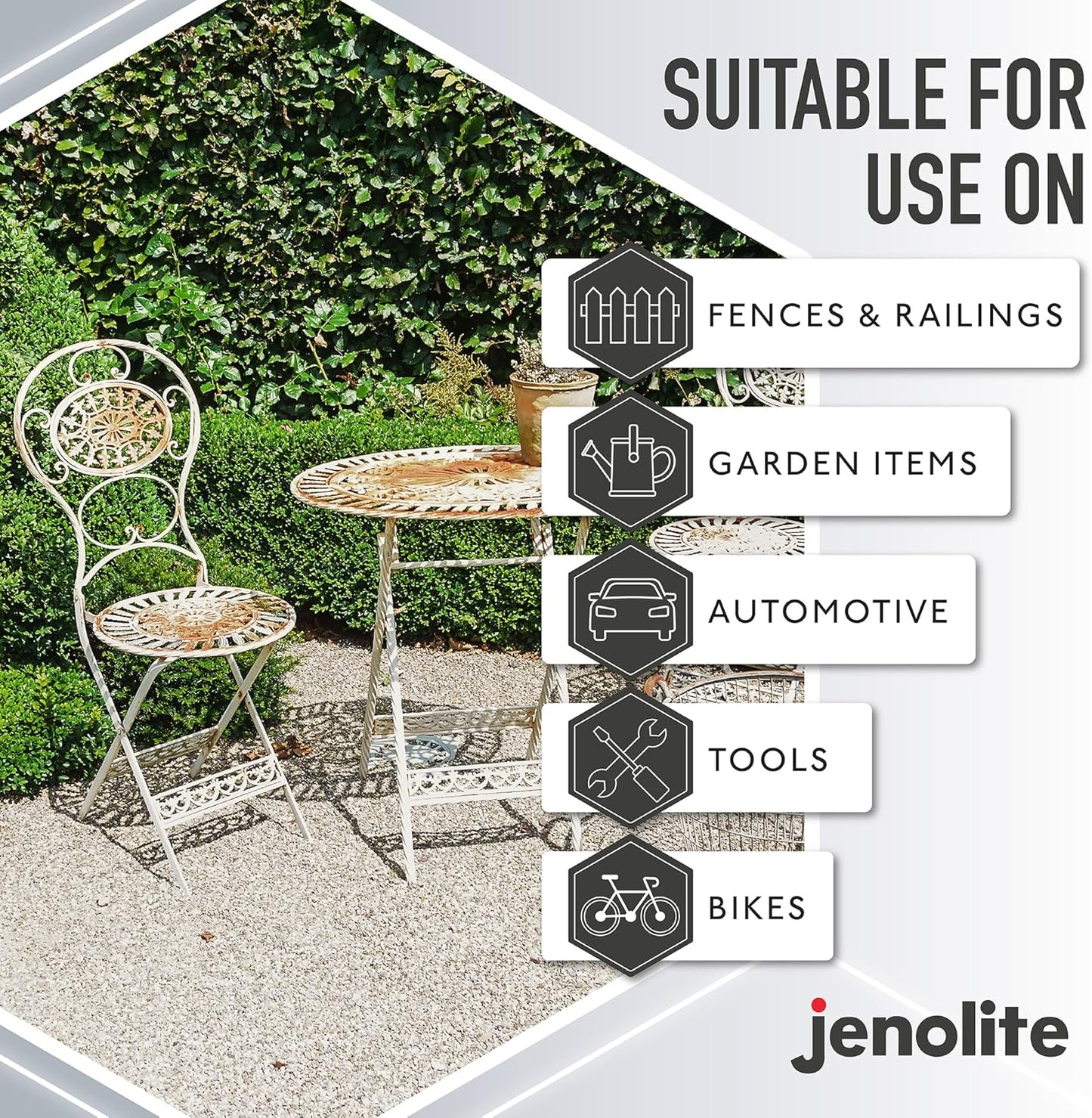 JENOLITE Rust Remover for Metal - Fast Acting No Drip Thick Liquid - Industrial Strength, Removes Rust Back to Bare Metal - 1.32 Gallon (5 Liter)