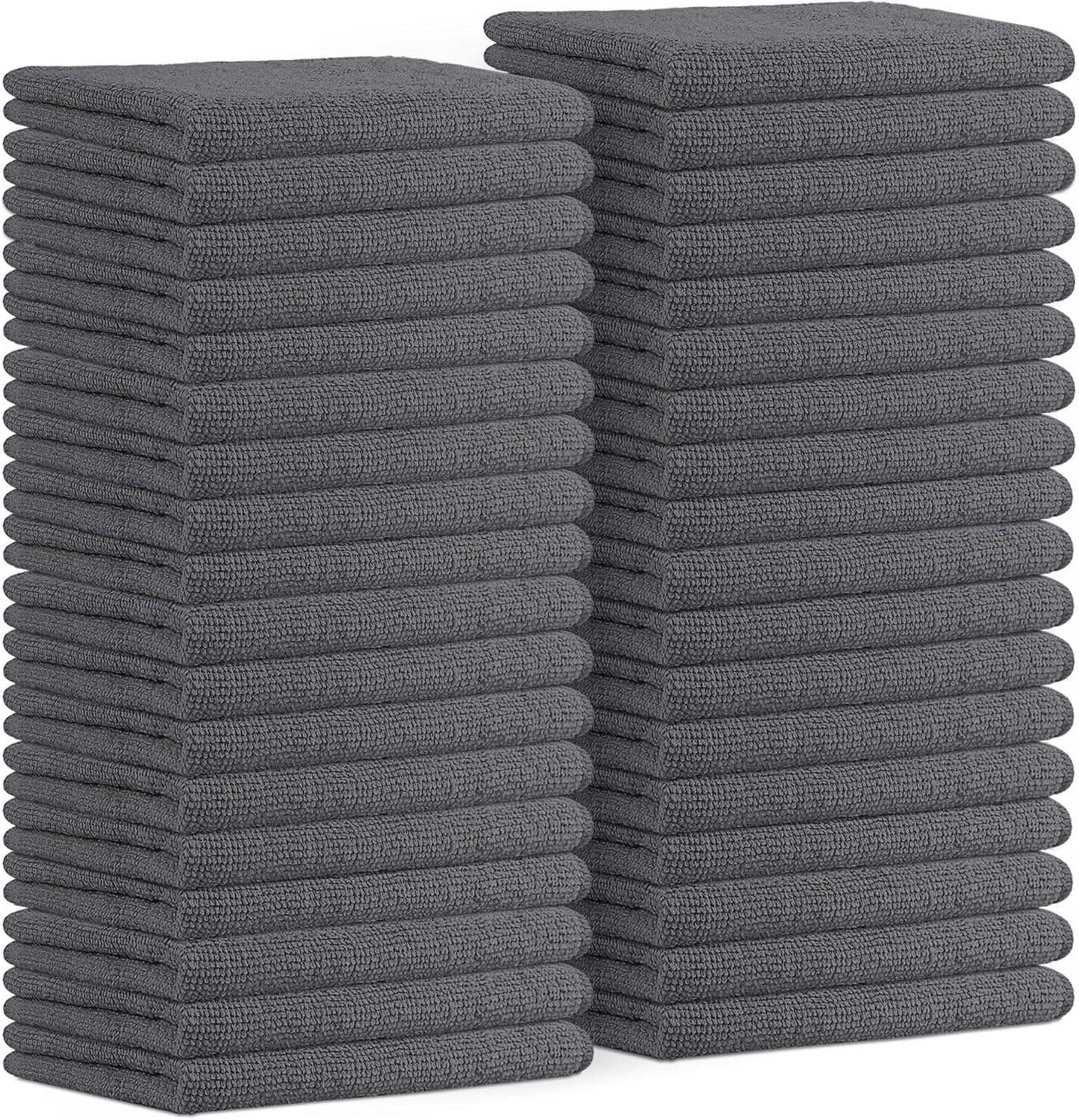 Avalon Towels Microfiber Cleaning Cloths (Value Pack of 36) Size 16" x 16", Highly Absorbent Cleaning Rags, Lint Free Cleaning Towels, Reusable and Washable, Microfiber Towels for Cars (Grey)