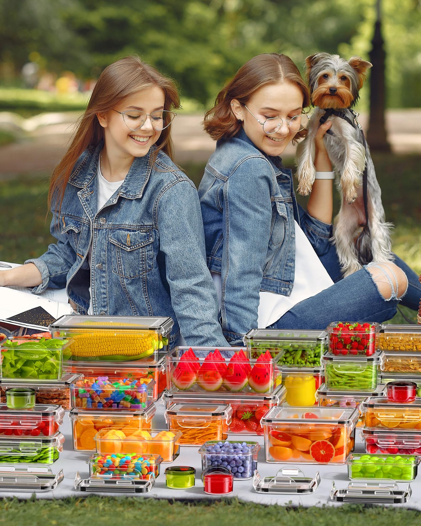 KEMETHY 60 PCS Food Storage Containers with Lids, Plastic Food Containers