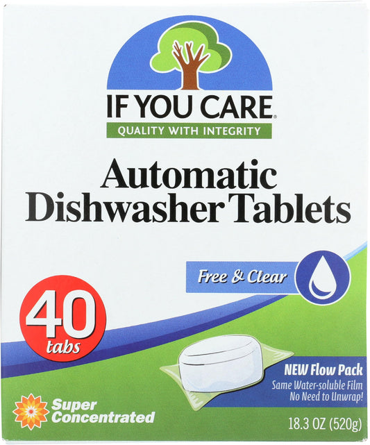 If You Care Dishwasher Tablets 40 Count - Powerful, Plant Based, Concentrated, Biodegradable