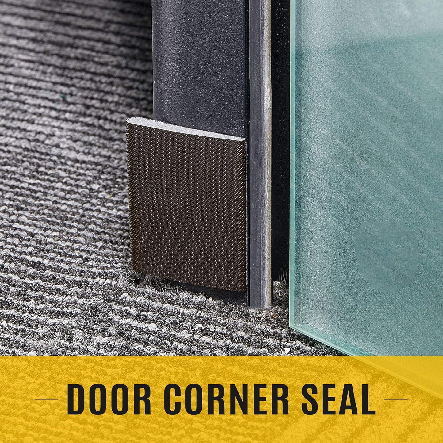 Zonon 16 Pieces Door Corner Seal Weatherstripping Exterior Door Frame Seal Draft Stopper Adhesive Corner Pads for Weather Stripping and Draft Protection (Brown)