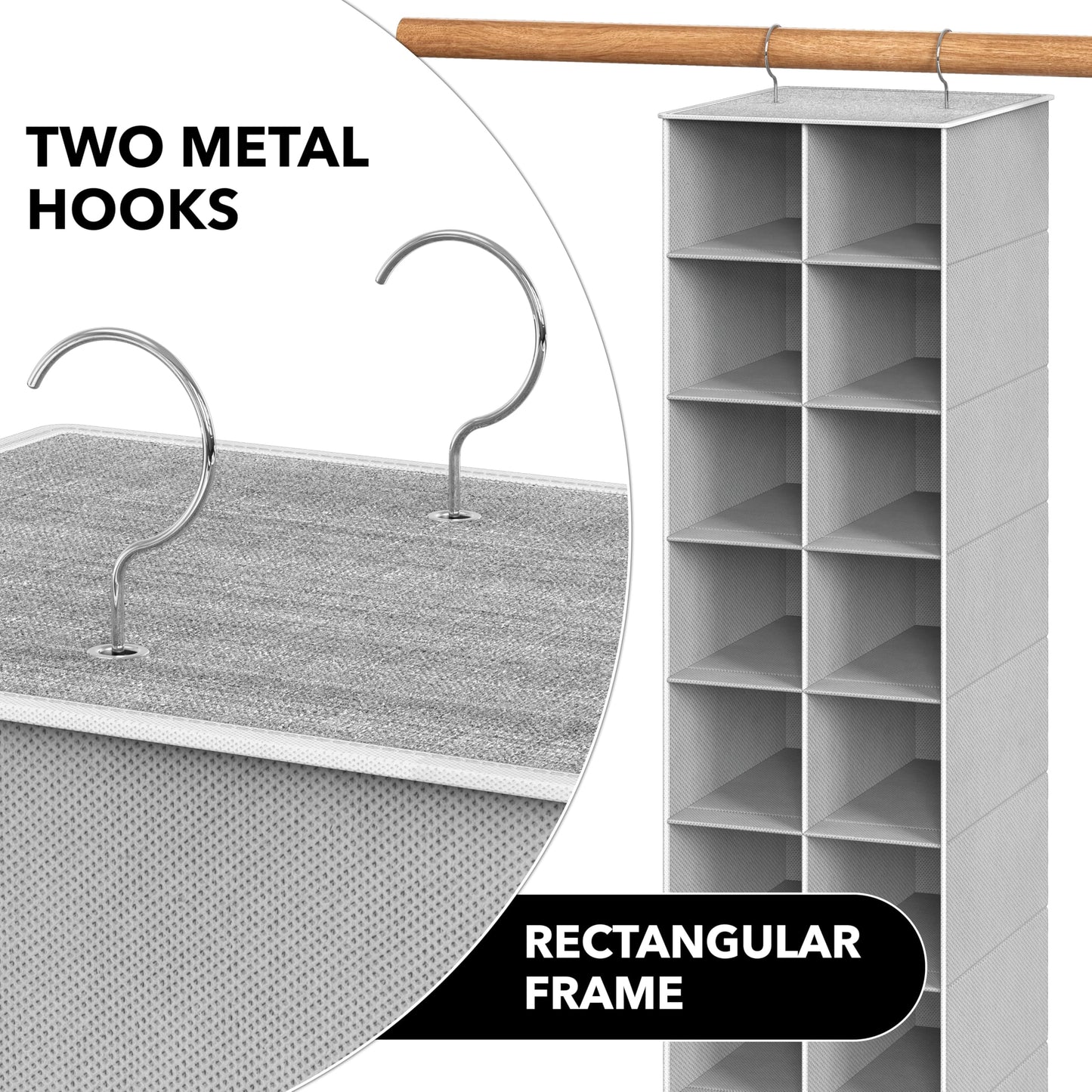 Simple Houseware 20 Section Shelves Hanging Shoes Organizer, Gray