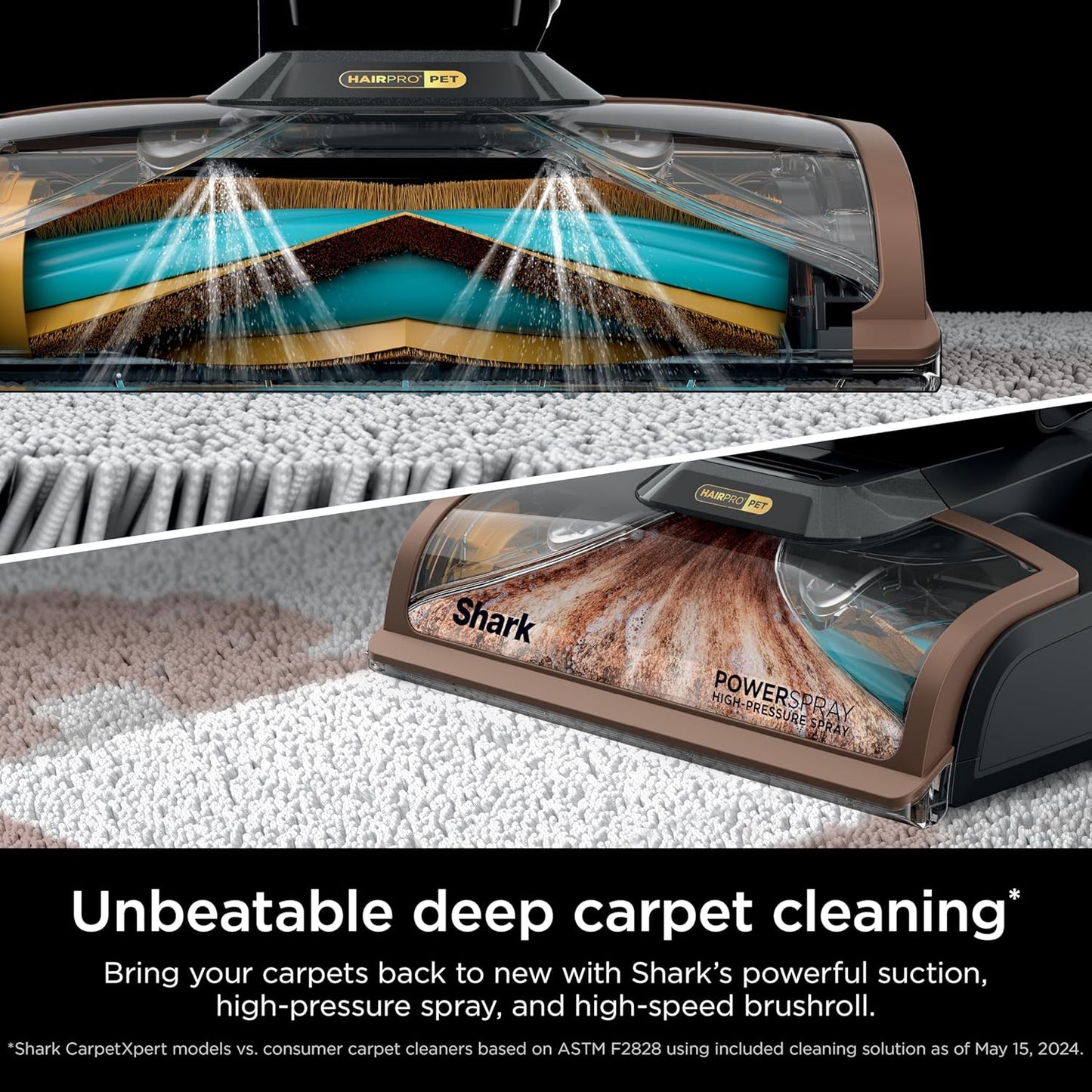 Shark CarpetXpert HairPro with StainStriker, Upright Carpet, Area Rug & Upholstery Cleaner, Perfect for Pets & Hair Removal, Carpet Shampooer, 4 Cleaning Tools, Pet Cleaning Solution, Copper, EX301