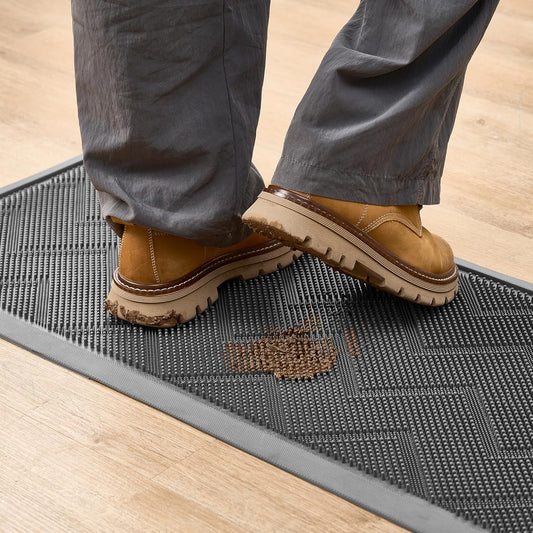 HAMARA Front Door Mat for Outside Entrance 35.5"x17" – Anti-Slip Dirt-Trapping Waterproof Rubber