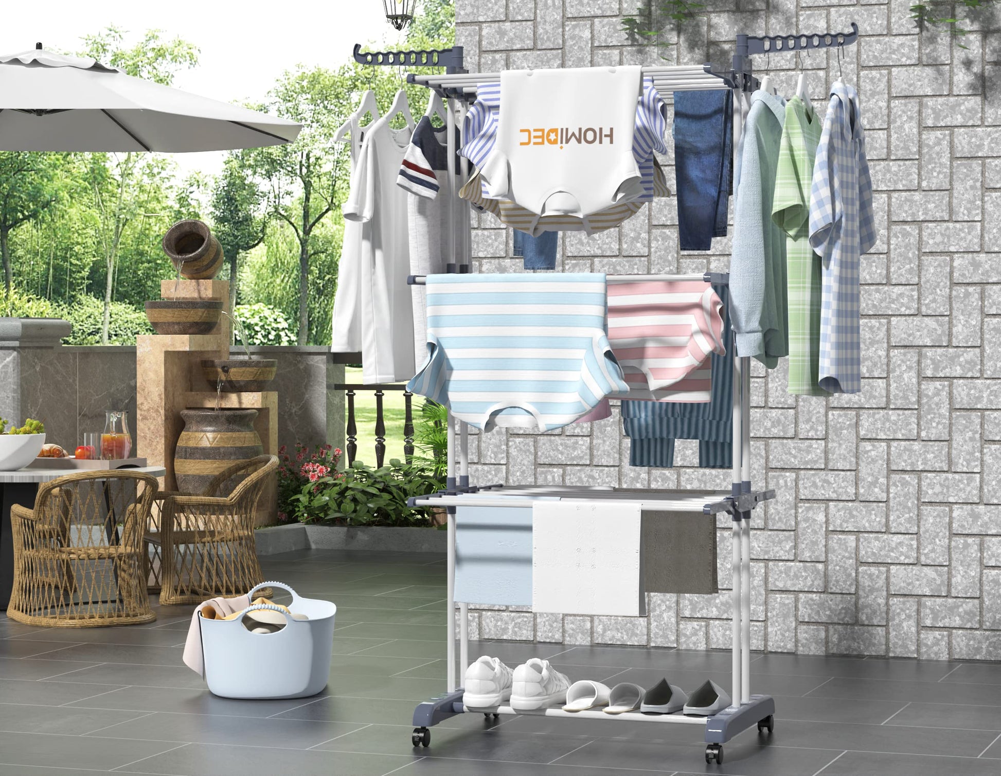 HOMIDEC Clothes Drying Rack, 4-Tier(67.7" H) Foldable Drying Rack Clothing