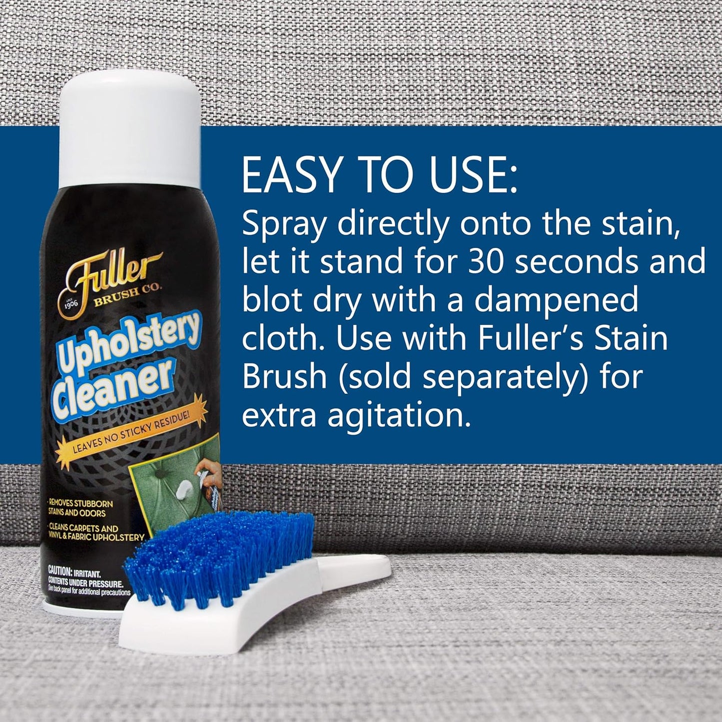 Fuller Brush Upholstery Cleaner - Multi Surface Solution - Rich Foaming Formula Penetrates and Removes Stubborn Stains Eliminates Odors Renews and Restores Surfaces Perfect for Carpets Seats and More