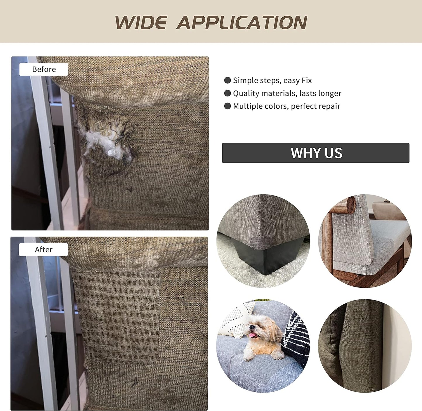 Coarse Linen Repair Patches, Self-Adhesive Linen Fabric Patches, 8X11 inch 2 PCS, Multi Color, Can be Used for Linen Sofa Repair and Linen Clothes Repair(8" x 11"-2PCS,Dark Grey 1.0)