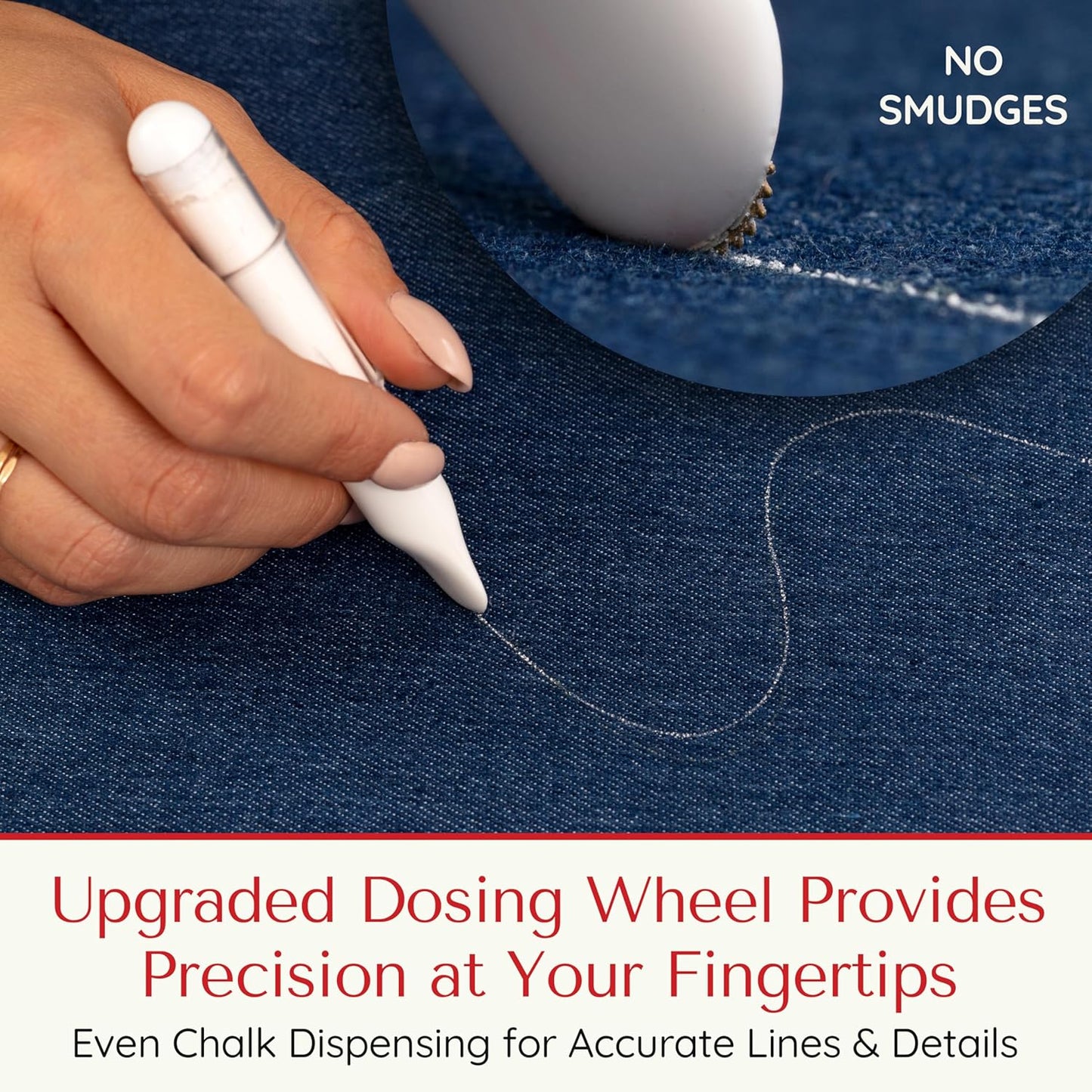 Fabric Markers for Sewing ??Ergonomic Tailors Chalk Pen with Improved Dosing Wheel for Sharp Lines - Washable Sewing Chalk Marking Pens that are Compatible with Most Fabrics - White and Yellow 2 Pack