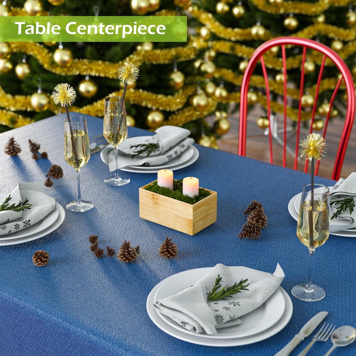 Bathroom Drawer Organizer Trays, Bamboo Silverware Drawer Organizer Kitchen Utensils, 8 PCS Wood Box Stackable Bins for Makeup, Office Desk, Vanity, Junk Drawer