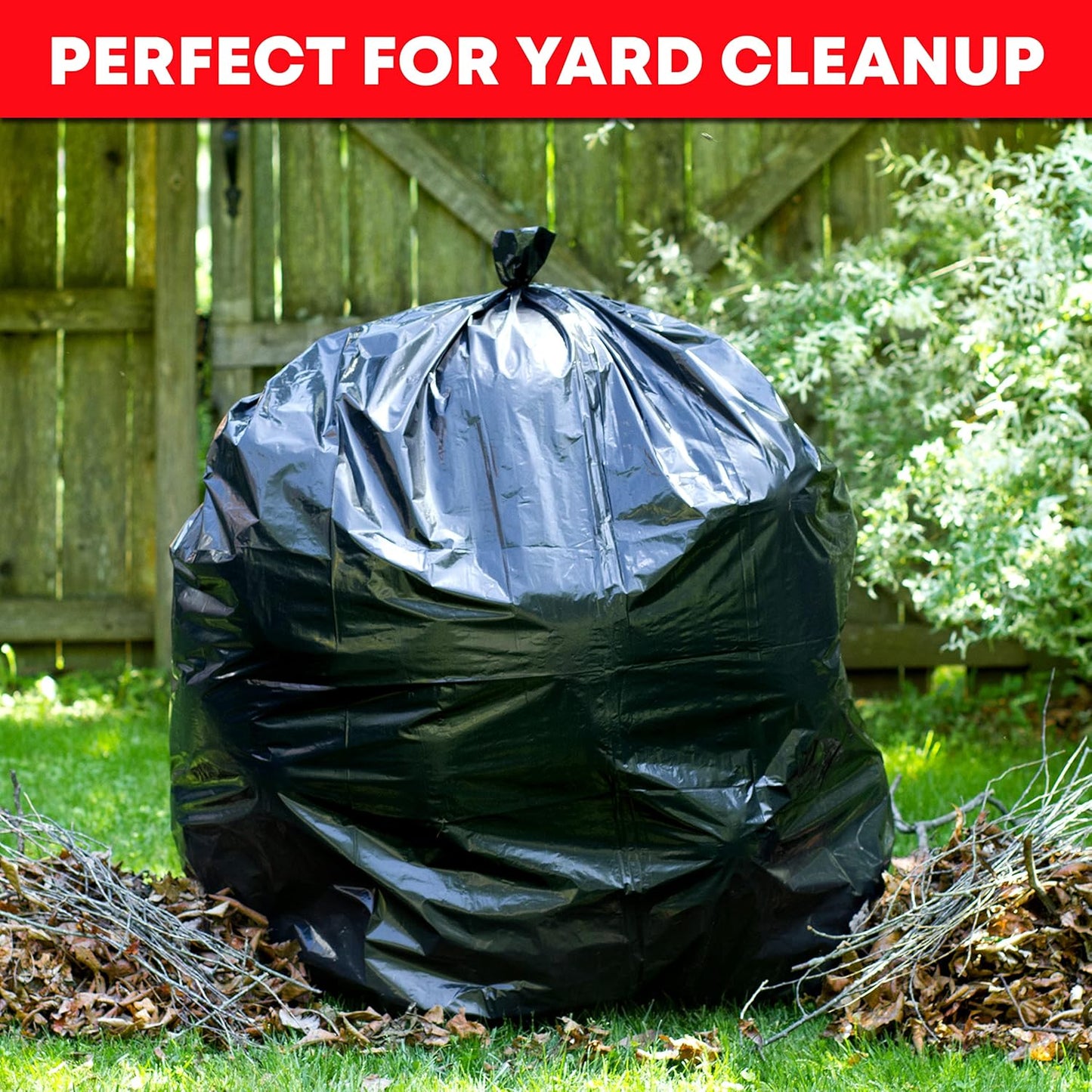 30-33 Gallon Trash Bags Heavy Duty (100 Bags w/Ties Value Pack), Large Black Trash Bags 30 Gallon - 32 Gallon