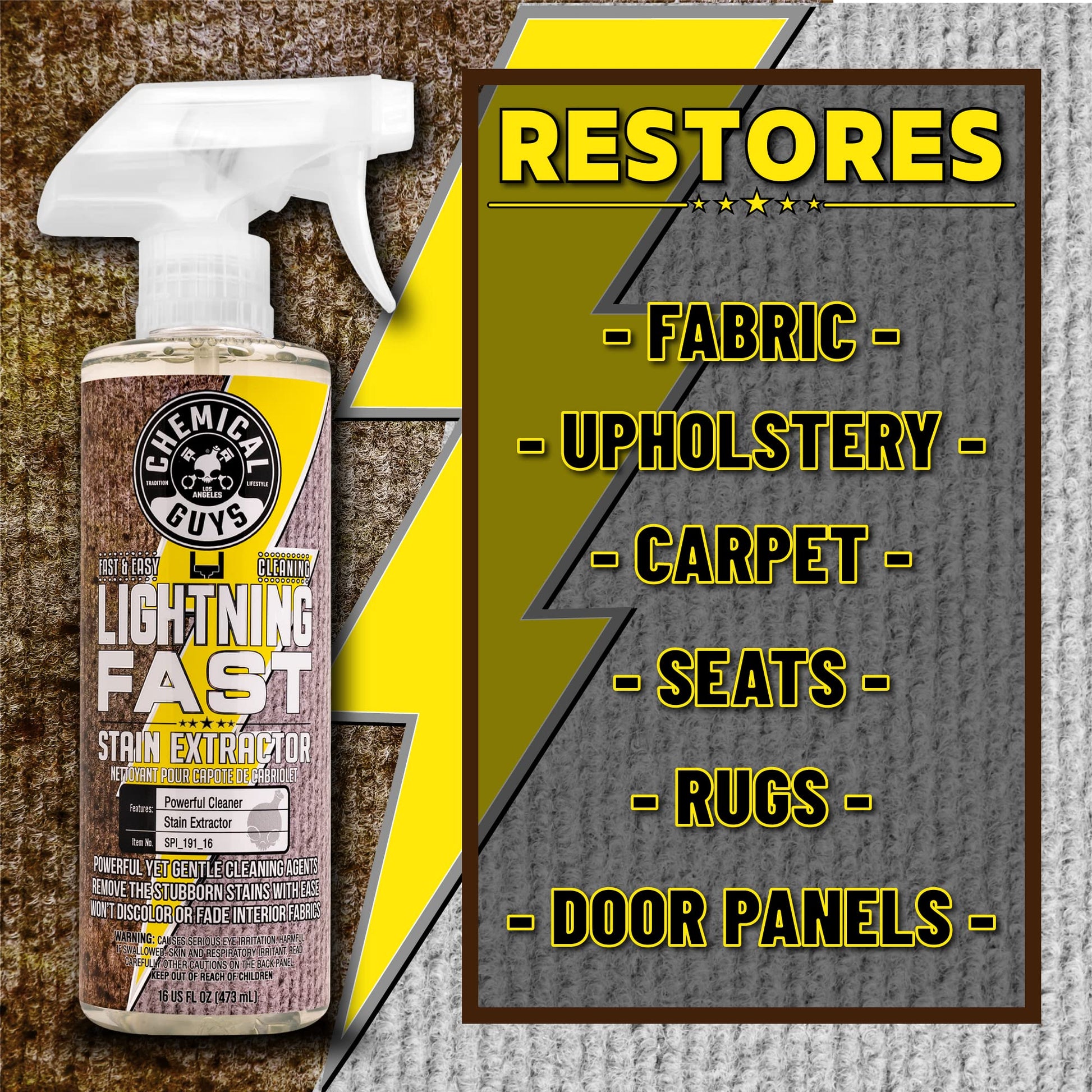 Chemical Guys, Lightning Fast Carpet & Upholstery Stain Extractor, 16 oz