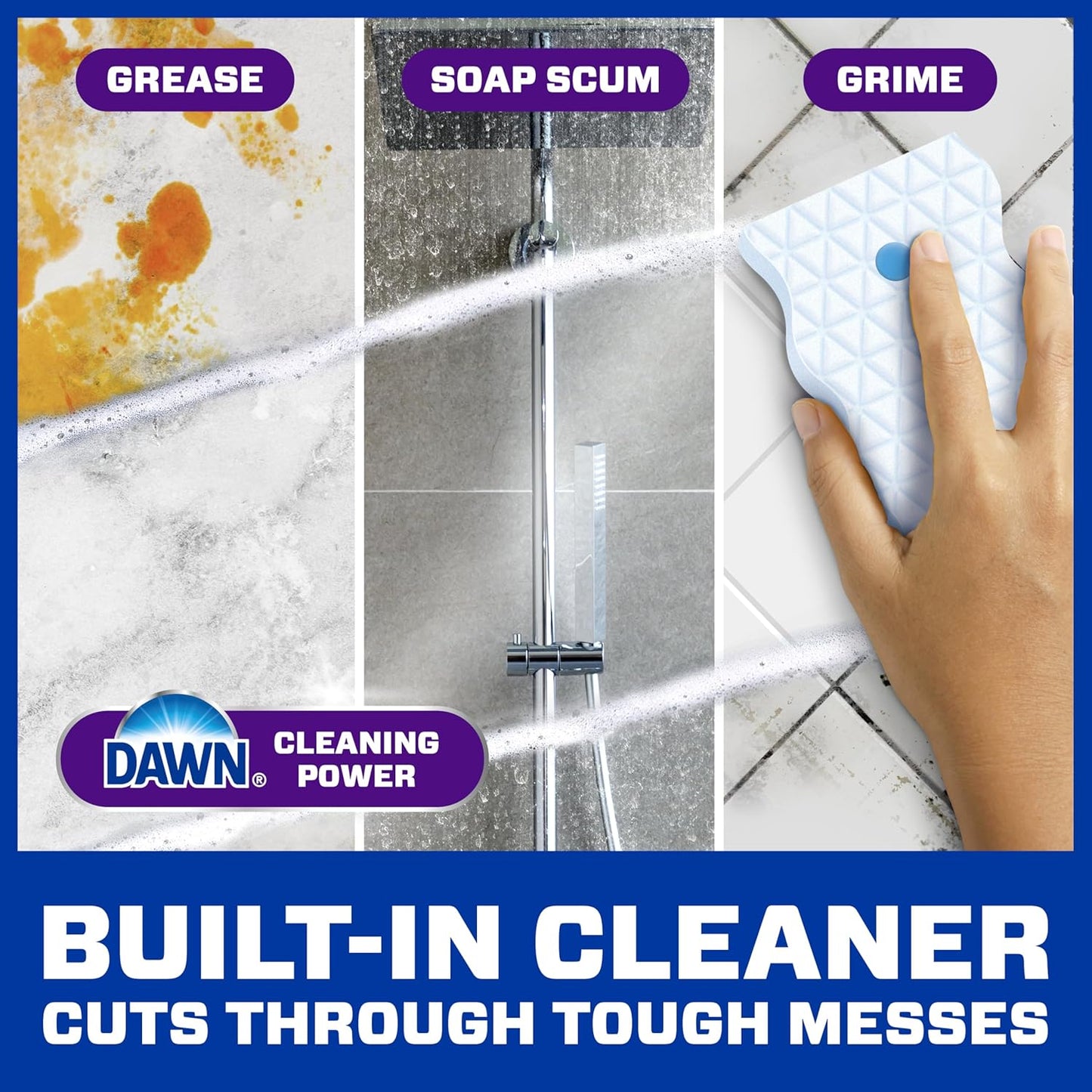 Mr. Clean Magic Eraser Foaming Sponge, All Purpose Cleaner, Dawn Cleaning Power, Wall Cleaner, Sneaker Cleaner, Oven Cleaner, Kitchen, Bathroom, Shower Cleaning Supplies, Scrubber, Ultra Foamy, 5ct