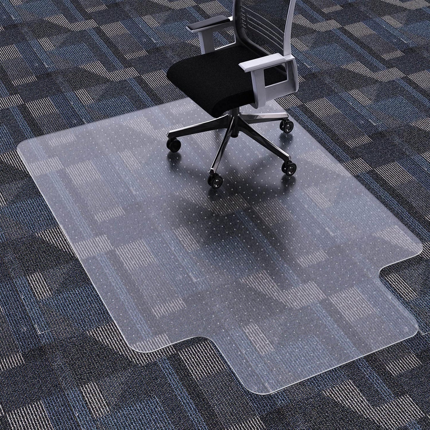 FuturHydro Desk Chair Mat for Flat to Low Pile Carpets, 45" x 53" Clear Office Home Floor Protector Mat, Transparent Mats for Office, Home and Gaming Floors (with Lip)