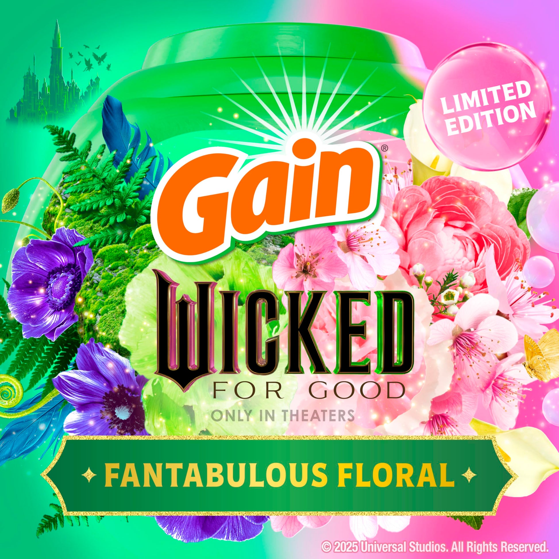 Gain Flings! "Wicked: For Good" Limited Edition Laundry Detergent Pacs, 42 Count, Fantabulous